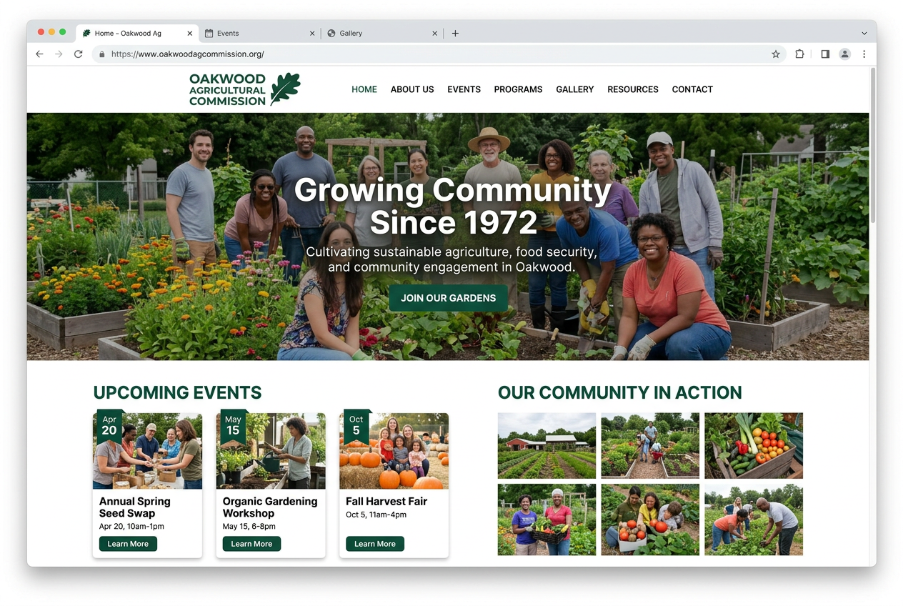 After: Modern WordPress site for Holliston Agricultural Commission with events and programs